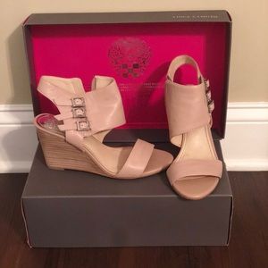Vince Camuto buckled wedge sandal